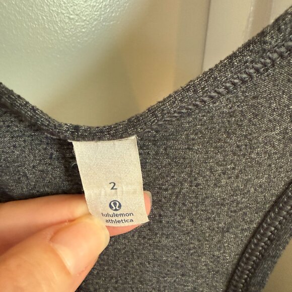Lululemon Salute the Sun Tank Tie Back Singlet Dark Gray Heather - Picture 4 of 7